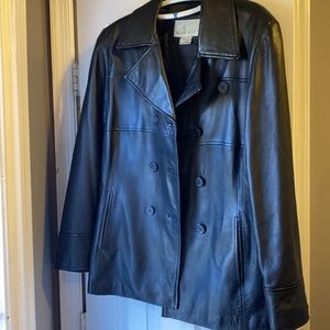 Black genuine leather jacket.